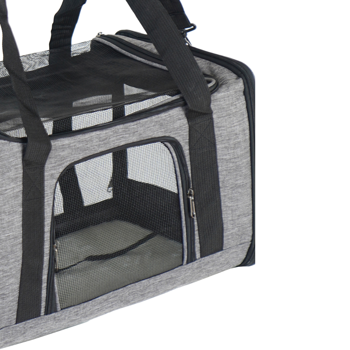 Bärväska för husdjur 45 x 29 x 29 cm – hopfällbar, nät, grå