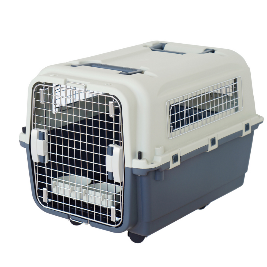 Transportkorg 99 x 66,5 x 81,5 cm – hjul, dörr i metallnät, matkorgar