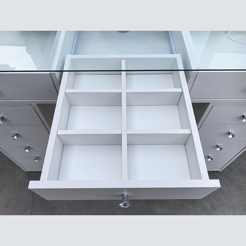 Pohjola Indoor Venla, Suuri Meikkipöytä Valoilla & Laatikostolla, 120 x 44,5 x 79 cm, Valkoinen