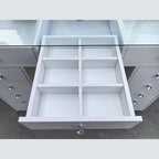 Pohjola Indoor Venla, Suuri Meikkipöytä Valoilla & Laatikostolla, 120 x 44,5 x 79 cm, Valkoinen