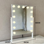 Pohjola Indoor Hollywood Meikkipeili Valoilla, Kallistettava, 60 x 45 x 14 cm, Valkoinen