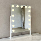 Pohjola Indoor Hollywood Meikkipeili Valoilla, Kallistettava, 60 x 45 x 14 cm, Valkoinen