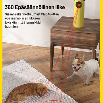 Laserleksak för katter – 3 lägen, 4-stegs vinkeljustering, USB- eller batteridrift, vit
