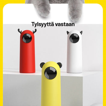 Laserleksak för katter – 3 lägen, 4-stegs vinkeljustering, USB- eller batteridrift, vit