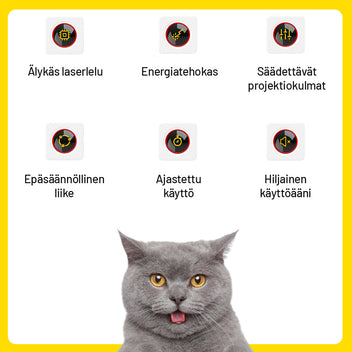 Laserleksak för katter – 3 lägen, 4-stegs vinkeljustering, USB- eller batteridrift, vit