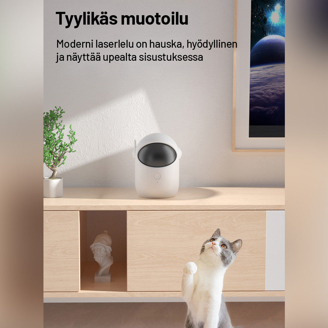 Laserleksak för katt – 3 lägen, 4-stegs vinkeljustering, USB-laddningsbar