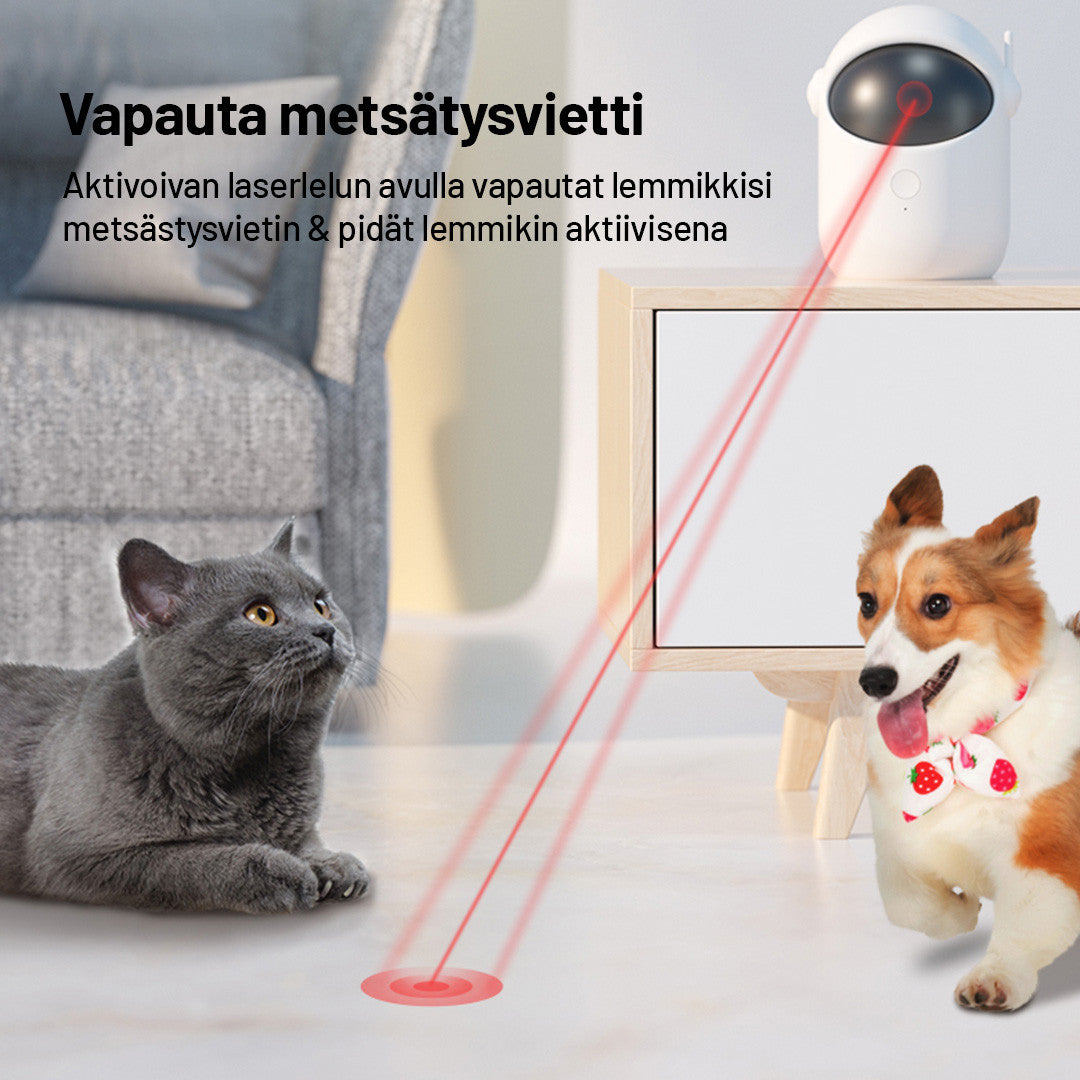 Laserleksak för katt – 3 lägen, 4-stegs vinkeljustering, USB-laddningsbar