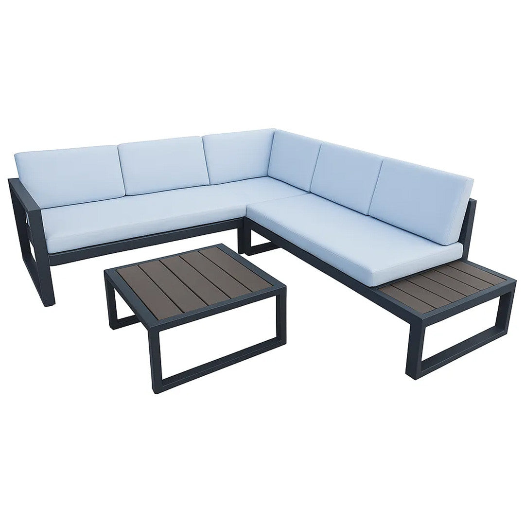 POHJOLA GARDEN Ulkokulmasohva Pöydällä 3K2, Tumman harmaa