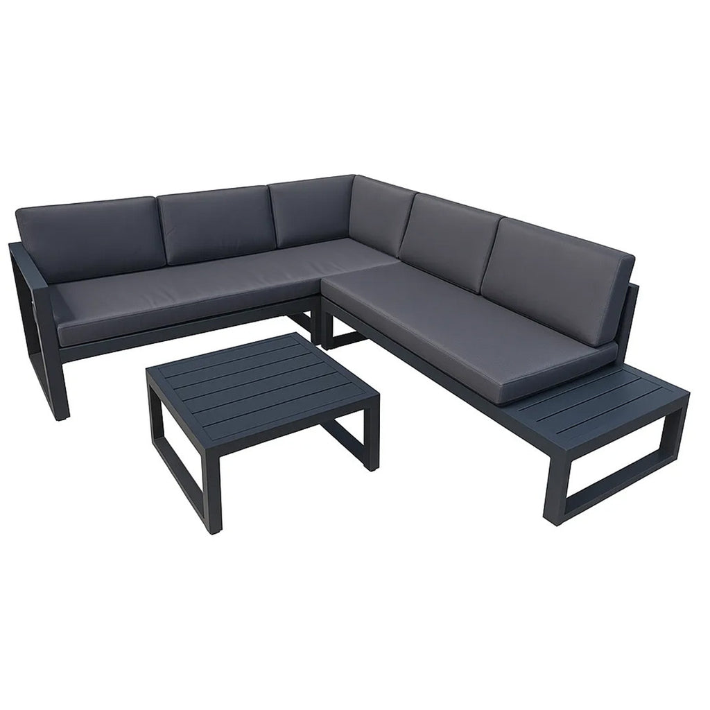 POHJOLA GARDEN Ulkokulmasohva Pöydällä 3K2, Tumman harmaa