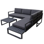 POHJOLA GARDEN Ulkokulmasohva Pöydällä 3K2, Tumman harmaa