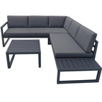 POHJOLA GARDEN Ulkokulmasohva Pöydällä 3K2, Tumman harmaa