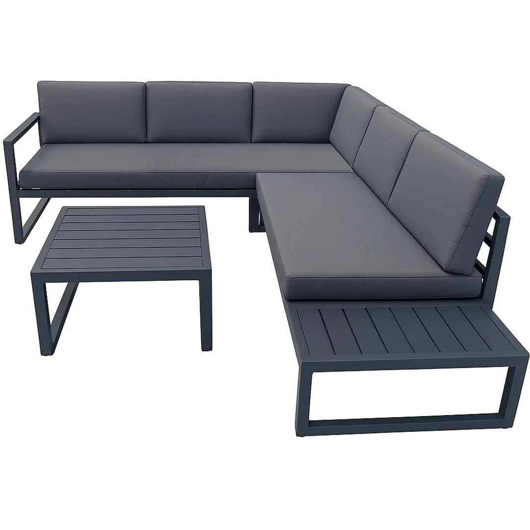 POHJOLA GARDEN Ulkokulmasohva Pöydällä 3K2, Tumman harmaa
