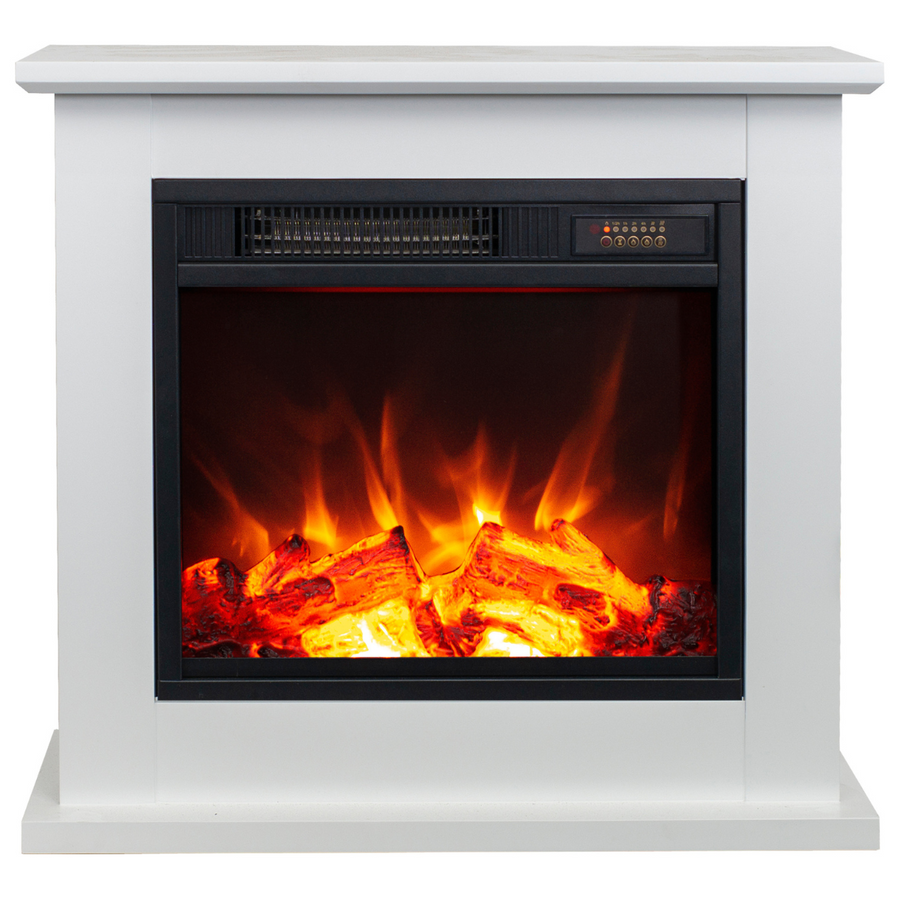 Sähkötakka Venezia 750/1500W – 64,5 x 23,5 x 61 cm, LED-liekki, valkoinen