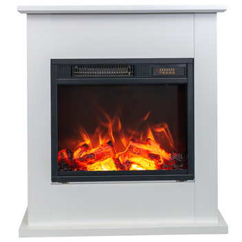 Sähkötakka Verona 750/1500W – 64,5 x 23,5 x 74 cm, LED-liekki, valkoinen