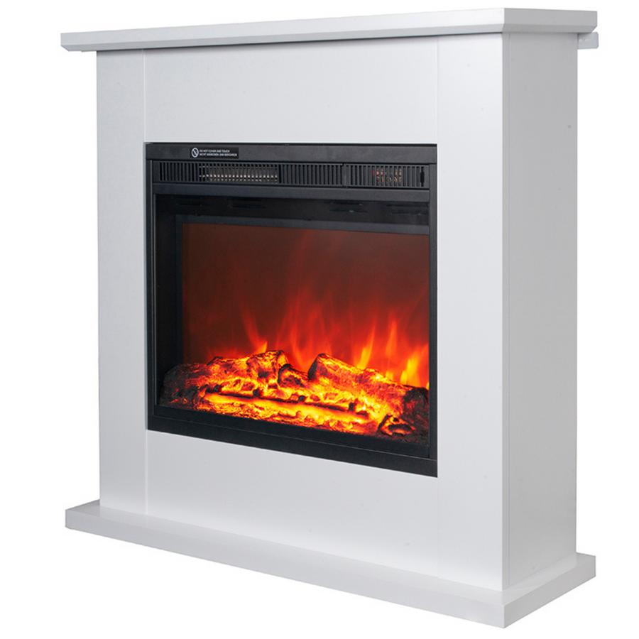 Sähkötakka Como 750/1500W – 87,5 x 26 x 82,83 cm, LED-liekki, valkoinen