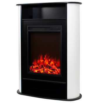Elkamin Ravenna 750/1500W – 84 x 33 x 111 cm, LED-låga, vit
