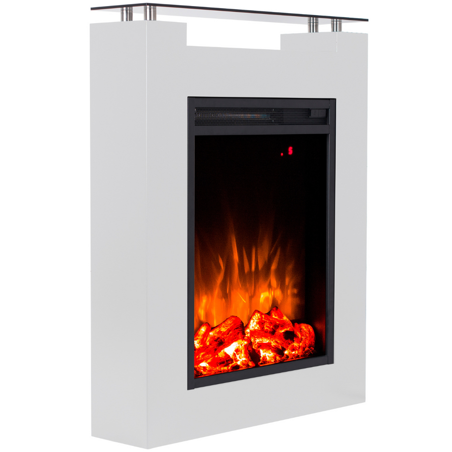 Sähkötakka Torino 750/1500W – 68 x 17 x 87,5 cm, LED-liekki, valkoinen