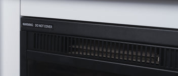 Sähkötakka Genova 750/1500W – 100 x 28 x 82,5 cm, LED-liekki, valkoinen