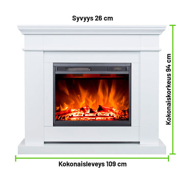 Sähkötakka Solaro 750/1500W – 109 x 26 x 94 cm, ajastin, valkoinen