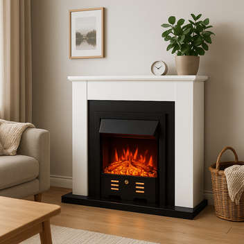 Elkamin Siena 950/1950W – 100 x 27 x 94,5 cm, LED-låga, vit