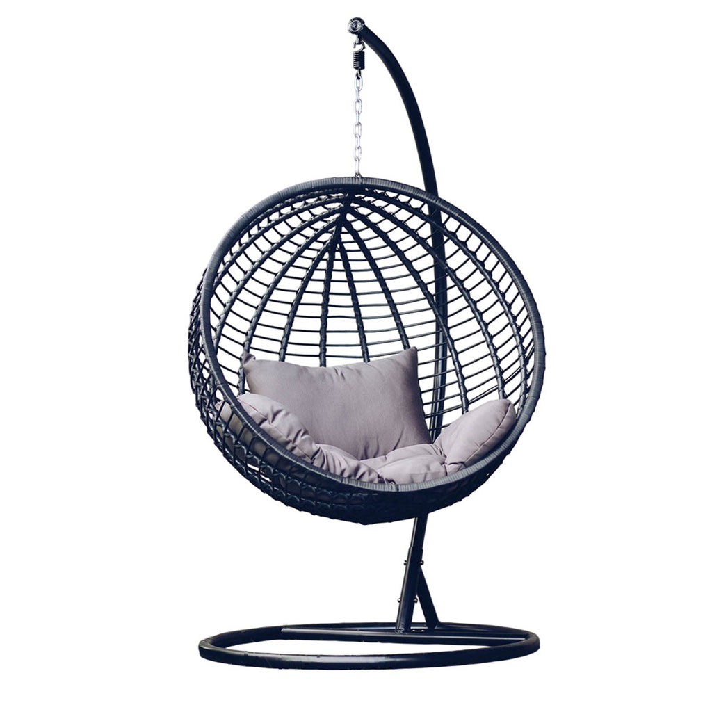 Pohjola Garden Riipputuoli / Korituoli Telineellä VÄINÖ, Musta / Harmaa