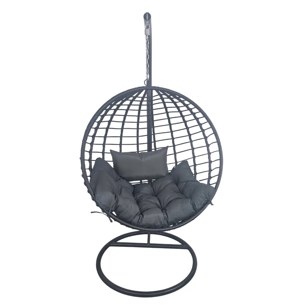 Pohjola Garden Riipputuoli / Korituoli Telineellä VÄINÖ, Musta / Harmaa