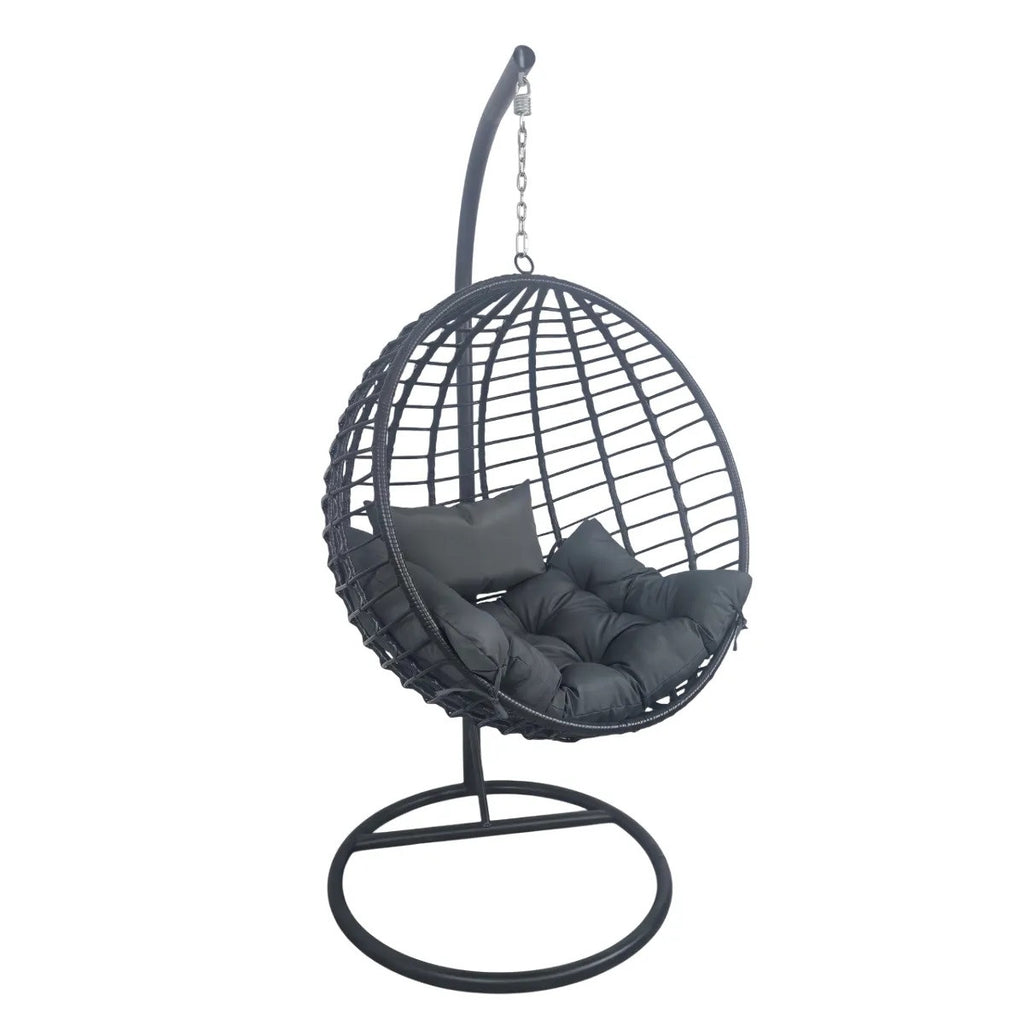 Pohjola Garden Riipputuoli / Korituoli Telineellä VÄINÖ, Musta / Harmaa
