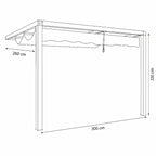 Pohjola Garden Seinään Kiinnitettävä Pergola / Terassikatos 300x260x220cm, Harmaa