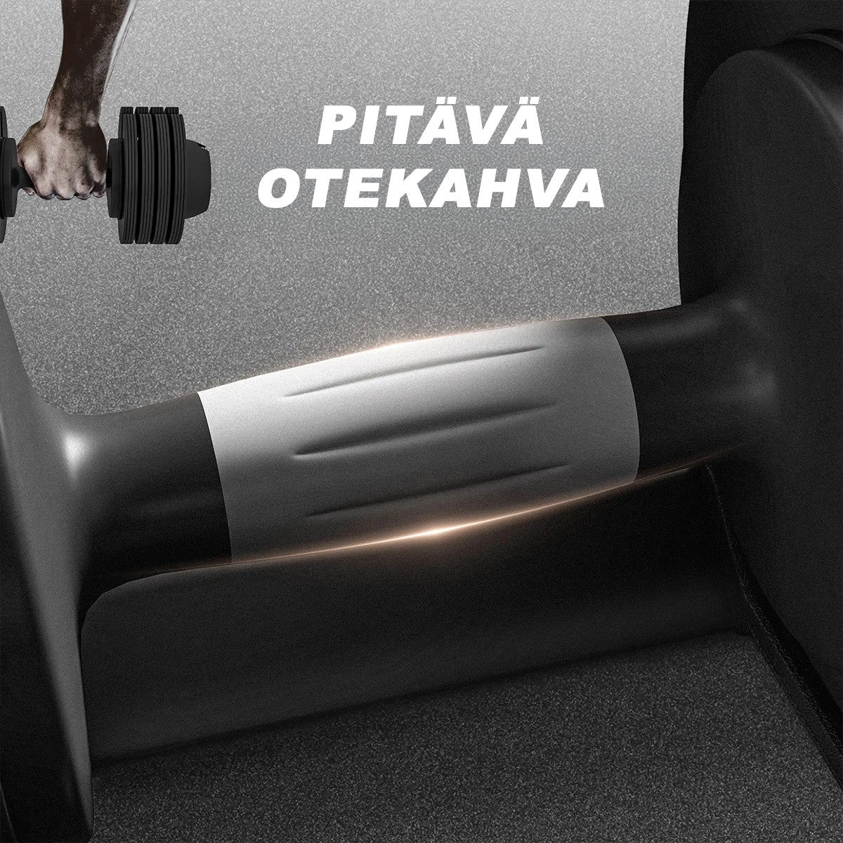 Säädettävä käsipaino, 6/11/16/20 kg, liukumattomilla kahvoilla, musta