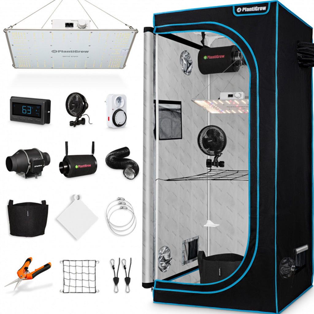 PRO Kasvatuslaatikko Kasveille LED-valoilla & ilmanvaihdolla, 4 eri kokoa