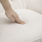 Keinutuoli Skandinaavinen Design – Pehmustettu Relax-nojatuoli, kangasverhoilu, kermanvalkoinen/luonnonpuu/musta