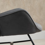 Keinutuoli skandinaavinen design – tummanharmaa samettipintainen nojatuoli, korkea selkänoja