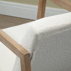 Keinutuoli verhoillulla istuimella, kumipuuta, kermanvalkoinen, 60 x 81 x 71 cm