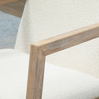 Keinutuoli verhoillulla istuimella, kumipuuta, kermanvalkoinen, 60 x 81 x 71 cm