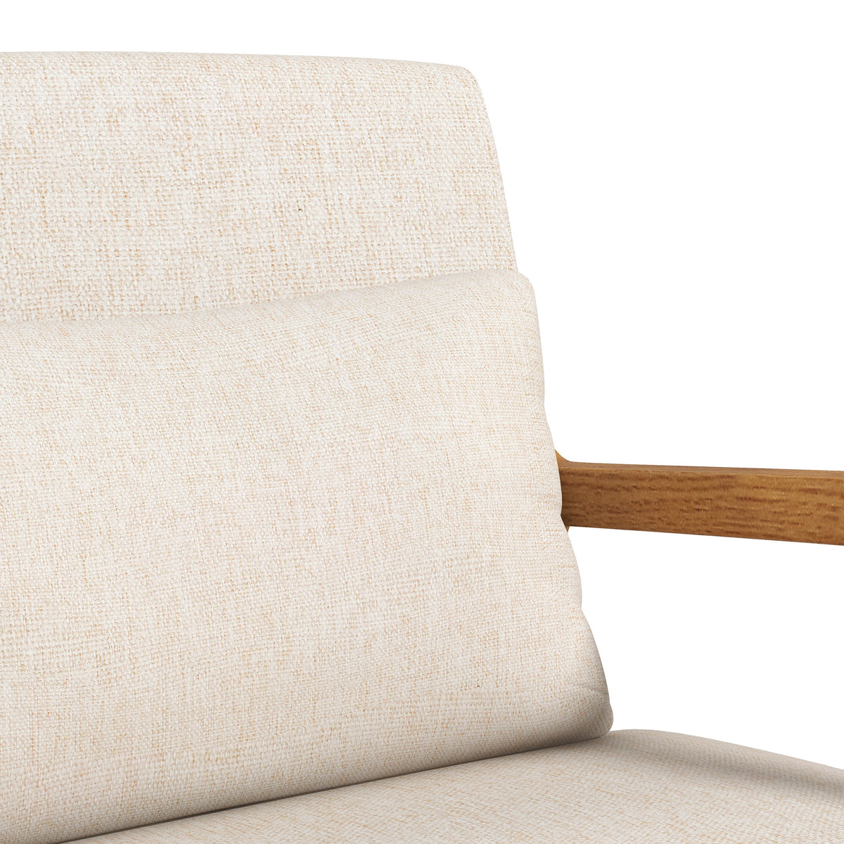 Gungstol i retrostil, gummiträ, 64,5 x 92 x 81,5 cm, beige + brun