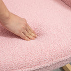 Keinutuoli retrodesignilla, massiivipuuta, 98 x 71 x 101 cm, vaaleanpunainen