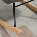 Keinutuoli retrodesignilla, massiivipuuta, 98 x 71 x 101 cm, tummanharmaa