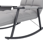 Keinutuoli, säädettävä selkänoja ja jalkatuki, sivutasku, mikrokuituverhoilu, metallirunko, harmaa