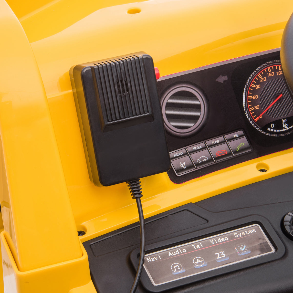 Caterpillar lasten sähkökuorma-auto istuttava – 12V moottori, kippilava, valot ja äänet (3–6 v)