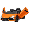 Elbil för barn Lamborghini Revuelto 12V – orange, LED-lampor, fjärrkontroll, säkerhetsbälte, 3–5 km/h