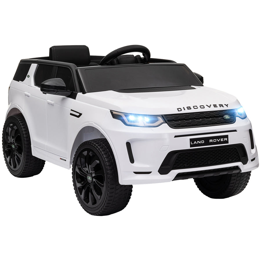 Land Rover Discovery Sport elbil för barn 12V – vit, fjärrstyrd, ljus och musik