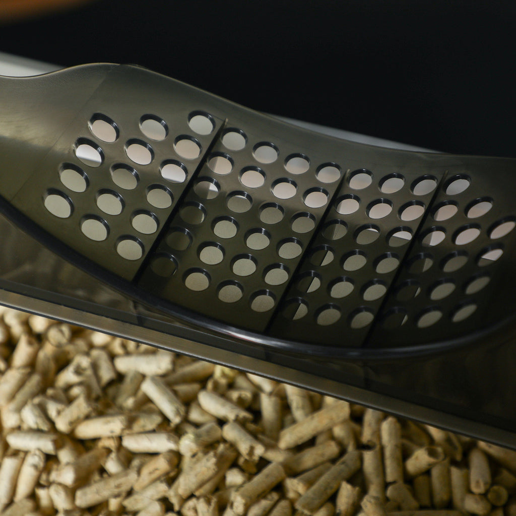 Kissanvessa Mökki suodattimilla – hajuton ja helppohoitoinen hiekkalaatikko kissoille, harmaa