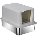 Kissanvessa ruostumattomasta teräksestä – suljettu ja hajusuojattu hiekkalaatikko kissoille 6 kg asti