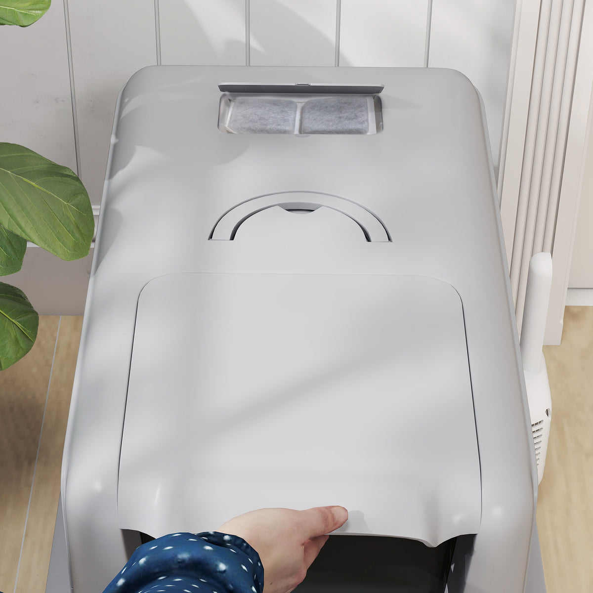 Kattlåda i rostfritt stål – sluten och luktfri kattlåda för katter upp till 6 kg