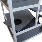 Nelikerroksinen kissatalo ulko- ja sisäkäyttöön – Tukeva puinen kissamökki kolmella kololla ja asfalttikatolla