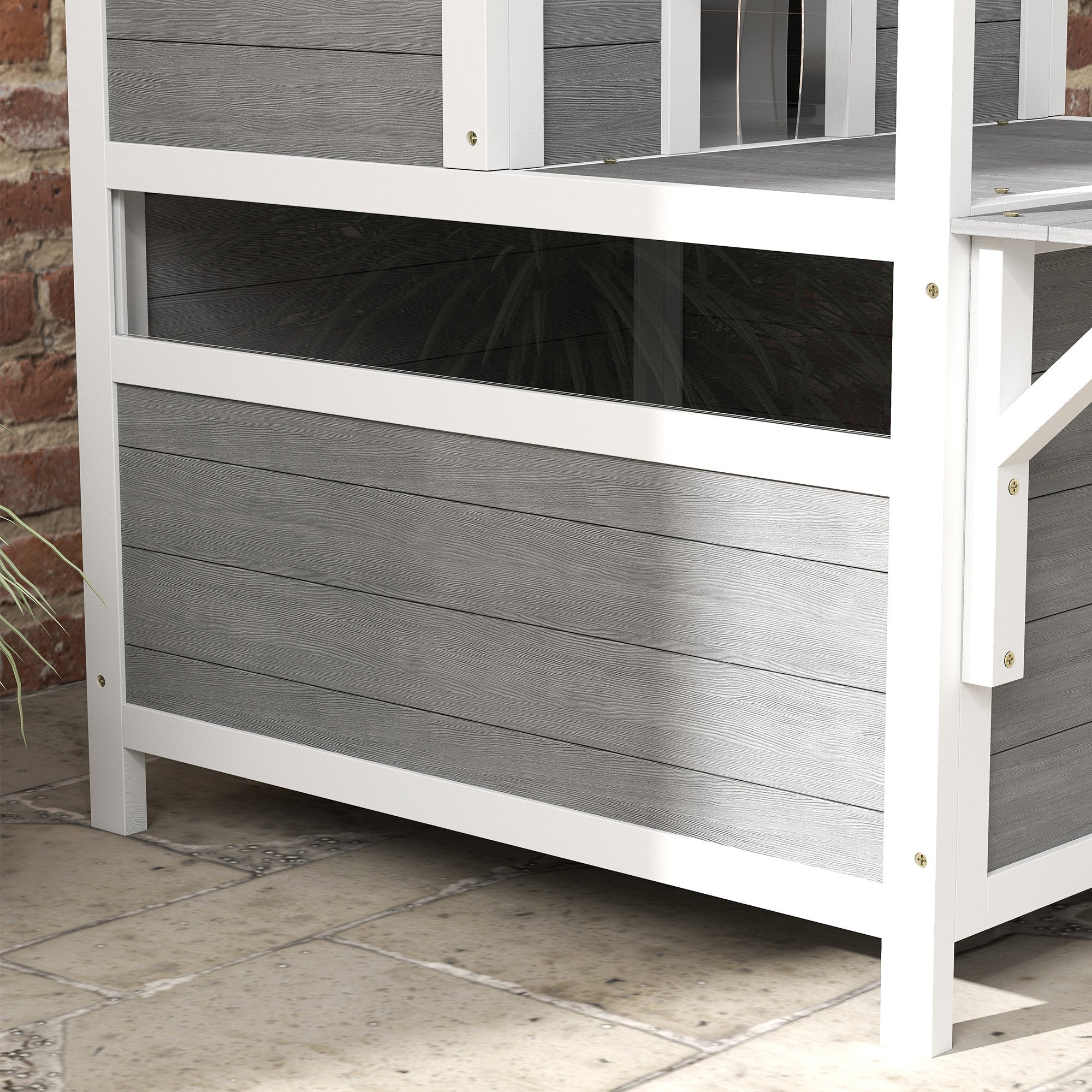 Ulkokäyttöön sopiva kissan mökki – kaksikerroksinen säänkestävä puinen kissatalo 1–2 kissalle