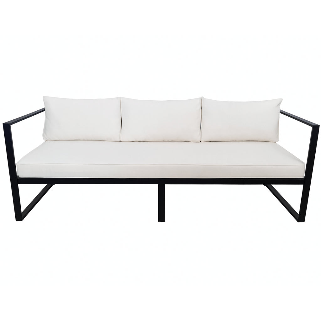 POHJOLA GARDEN 3-istuttava Ulkosohva ISLA 190 CM, Musta / Vaalea Beige