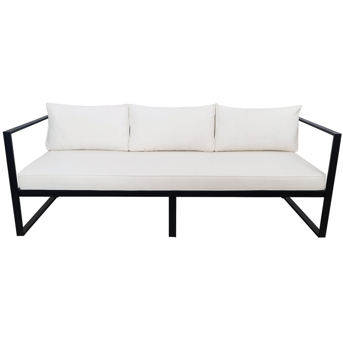 POHJOLA GARDEN 3-istuttava Ulkosohva ISLA 190 CM, Musta / Vaalea Beige