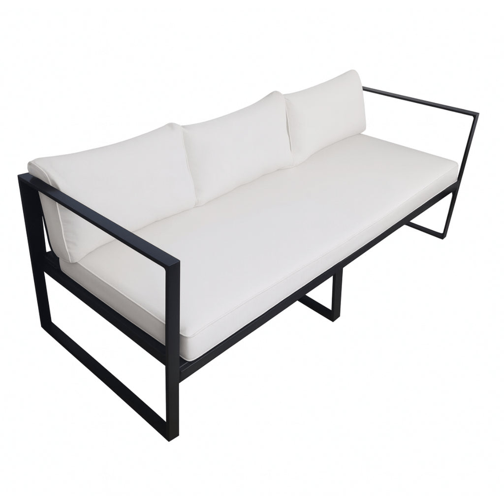 POHJOLA GARDEN 3-istuttava Ulkosohva ISLA 190 CM, Musta / Vaalea Beige