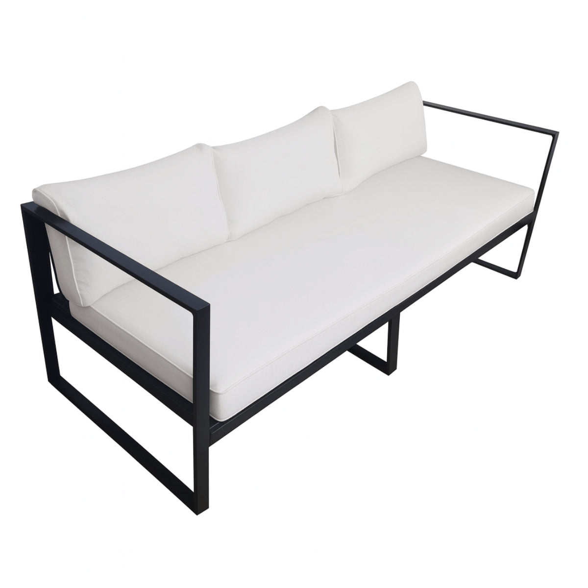 POHJOLA GARDEN 3-istuttava Ulkosohva ISLA 190 CM, Musta / Vaalea Beige